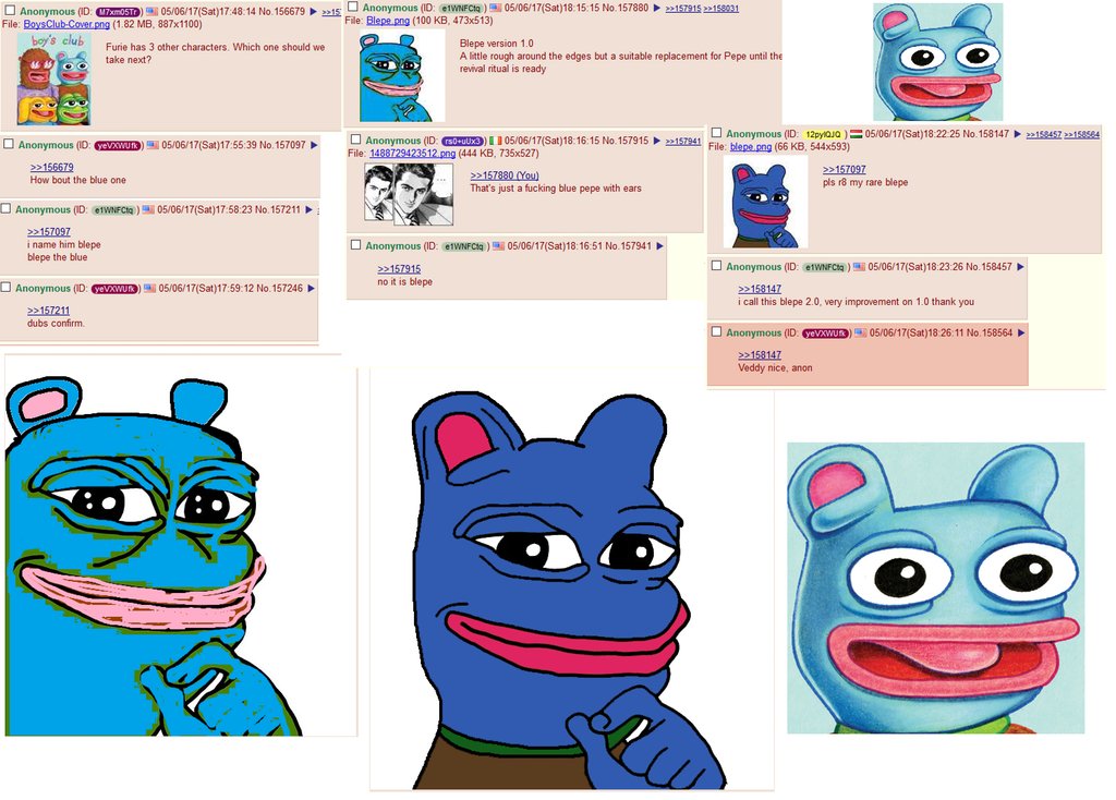 4chan /pol/ thread on May 6 2017 naming Blepe